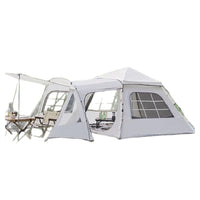 Family Camping Tunnel Tent with One Room and Two Halls, Waterproof Outdoor Shelter for Overnight Trips