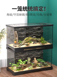 Reptile Terrarium for Geckos, Lizards, and Hermit Crabs - Transparent Habitat with Optional Accessories