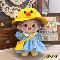 20cm Cotton Doll Casual Overalls Outfit Set Plush Toy Clothes
