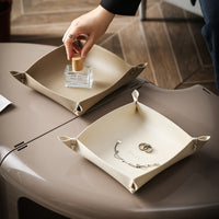 Luxury Leather Storage Tray for Entryway, Living Room, Coffee Table, and Desktop Organization