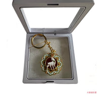 Dunhuang Mogao Grottoes Rotating Metal Keychain "Good Luck Always Present" Souvenir