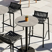 Outdoor Rattan Bar Stool Set for Patio Garden Balcony Cafe