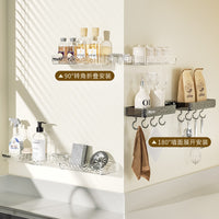 Bathroom Faucet Storage Rack Wall-Mounted No-Drill Organizer for Toilet Vanity Countertop Cosmetics