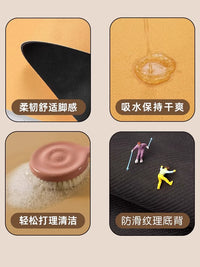 Cartoon Diatomaceous Earth Bath Mat, Non-Slip Absorbent Bathroom Floor Mat for Home