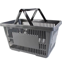 Large Capacity Plastic Shopping Basket with Handles for Groceries, Snacks, Fruits, and Beverages