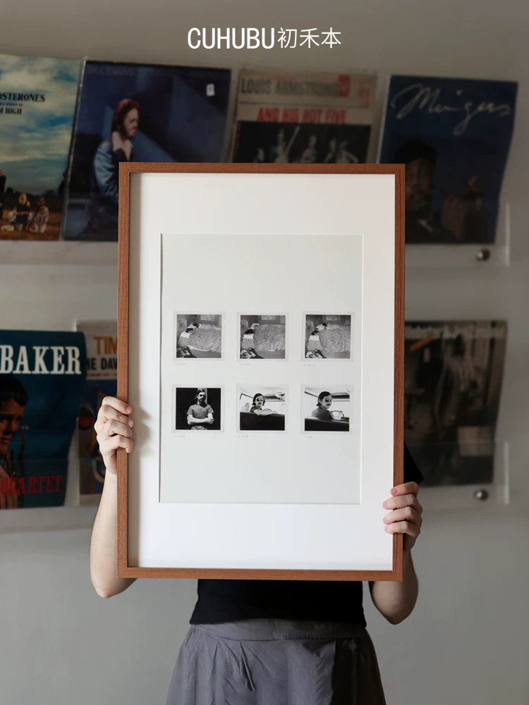 Photo Frame with Mat Board for Wall Mounting, A3/4K/Square Sizes, Double-Sided Display