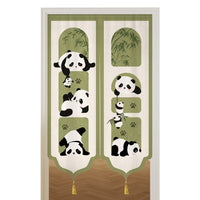 Cartoon Panda Doorway Curtain Privacy Screen for Bedroom Kitchen Bathroom