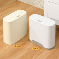 Slim Bathroom Kitchen Trash Can with Lid, Narrow Corner Waste Bin for Living Room