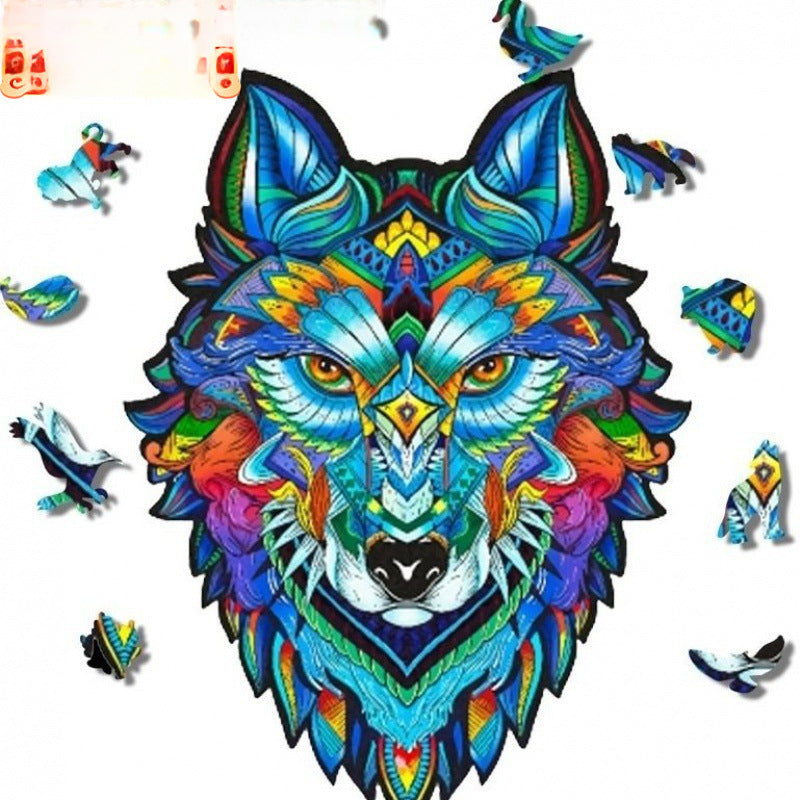 Irregular Wooden Jigsaw Puzzle for Adults and Kids, Stress Relief Brain Teaser Toy