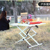 Foldable Height-Adjustable Laptop Desk Portable Dining Table for Home Balcony Outdoor Use