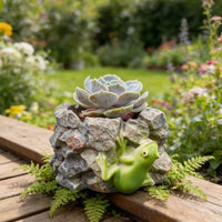 Creative Animal Shaped Resin Planter for Balcony Garden Decor - Turtle & Frog Designs