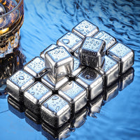 Reusable 304 Stainless Steel Ice Cubes for Whiskey and Wine, Fast Freezing Chilling Stones Set