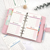Undated A5/A6 Foldable Yearly Planner Inserts for Ring Binders