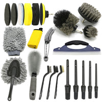 23-Piece Car Cleaning and Polishing Kit with Drill Brushes and Waxing Pads