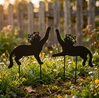 European Retro Garden Cat Silhouette Metal Rusty Ornament Outdoor Decor