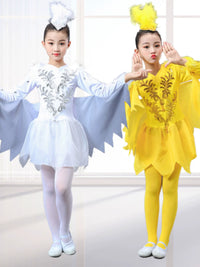 Kids' Bird Performance Costume White Dove Sparrow Dance Outfit