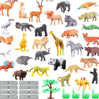 Realistic Zoo Animal Figures Set for Kids - Tiger, Lion, Solid PVC Animal Models