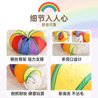 Foldable Rainbow Cat Tunnel with Play Ball for Indoor Cats