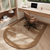 Arch-Shaped Office Chair Mat Living Room Carpet Non-Slip Wear-Resistant Floor Protector for Computer Chair Bedroom