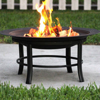 Outdoor Camping Fire Pit Round Large Bonfire Bowl Patio Heater BBQ Grill