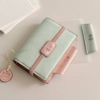 A7 Mint Pink Planner with Strap, High Aesthetic INS Style Portable Notebook for Daily Schedule