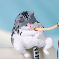 Miniature Fishing Cat Aquarium Ornament for Fish Tank Decoration and Desktop Decor