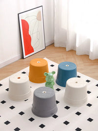 Stackable Plastic Stool for Adults, 20cm Height, Round Seat, Heavy Duty