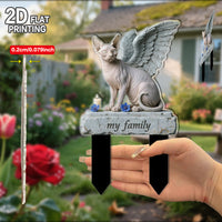 Acrylic Angel Cat Memorial Garden Stake for Pet Remembrance