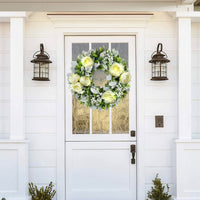 Spring Summer Peony and Eucalyptus Wreath for Front Door Home Decor