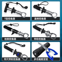 Fishing Lip Gripper with Scale and Ruler, Stainless Steel Fish Holder Tool, Lightweight Fish Grabber for Lure Fishing