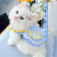 Cat Summer Thin Princess Dress for Kittens and Small Cats, Sleeveless Vest Style