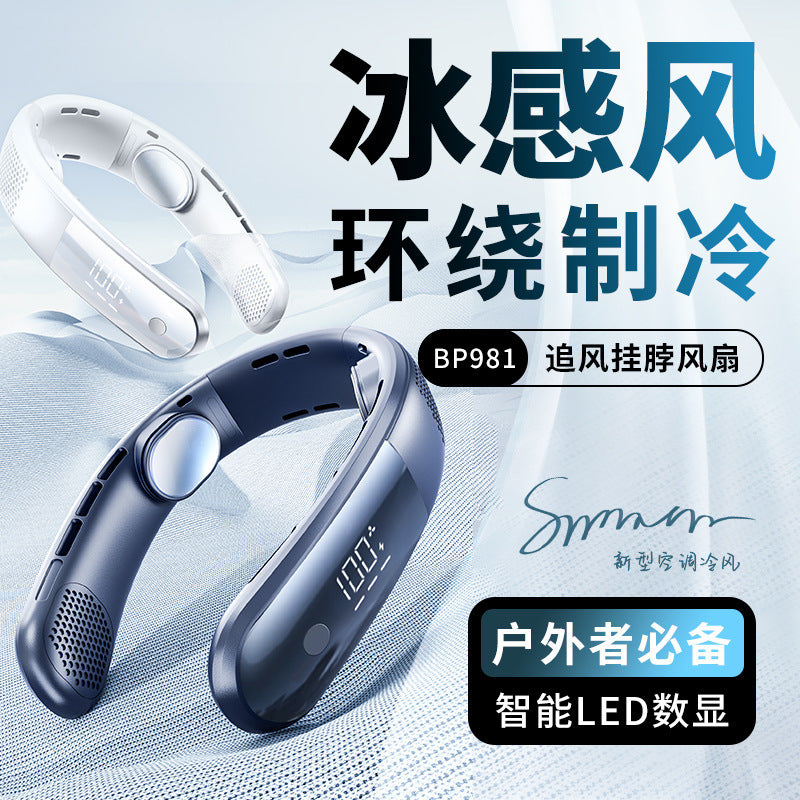 Portable Neck Fan with Semiconductor Cooling, Long-Lasting Battery, Personal Air Conditioner for Outdoor Summer Use