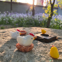 Miniature Chick Nest and Chick Figurines for DIY Micro Landscape Decor