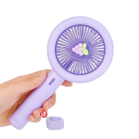 Portable USB Rechargeable Mini Handheld Fan with Desktop Stand, 3-Speed Quiet Operation