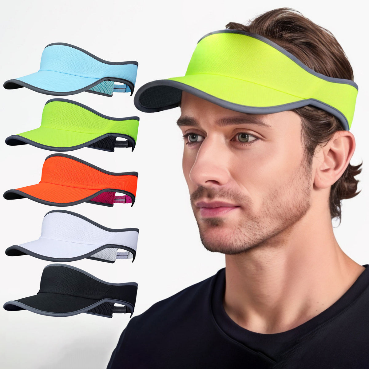Unisex Running Visor Hat Quick Dry Breathable Sun Protection for Sports Marathon Tennis