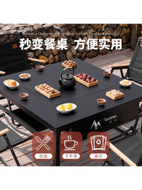 Outdoor Patio Fire Pit BBQ Grill Table Set for Heating and Tea Ceremony