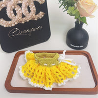 20CM Lop-Eared Bunny Crochet Doll Clothes for Cotton Dolls Hollow Out Skirt Plush Toy Outfit