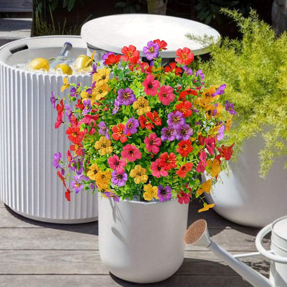 Artificial Violet Ground Plug Flowers for Outdoor Garden & Balcony Decor