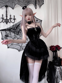 Gothic Witch Vampire Bride Halloween Costume Dress for Women