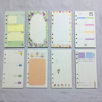 A5/A6 6-Hole Loose Leaf Refill Pages for Notebooks - Cartoon Design, Colorful Inserts for Planners and Diaries