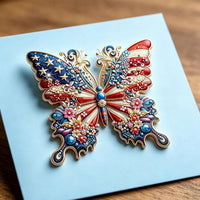 USA 250th Anniversary Freedom Eagle Rhinestone Brooch Pin