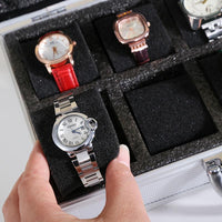 Portable Aluminum Alloy Multi-Layer Watch Storage Case with Sponge Insert, Large Capacity Tool Box