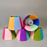 Handmade Bohemian Macrame Yarn Lampshade for E27 Bulb, Colorful DIY Woven Light Cover