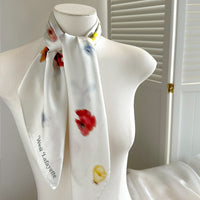 2025 Spring/Summer Luxury Printed Silk Scarf for Women, Versatile Decorative Neck Scarf