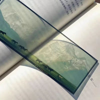 Acrylic Mountain and Grassland Bookmark Ticket Holder for Collection and Display