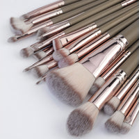 Professional 20-Piece Eye Makeup Brush Set with Soft Bristles and Pointed Handles