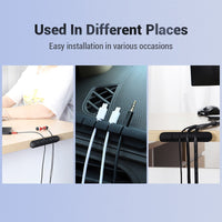 Silicone Desktop Cable Organizer Clips for Data, Earphone, and Power Cords