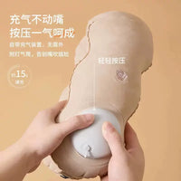 Flocked Press-Type Inflatable U-Shaped Travel Pillow