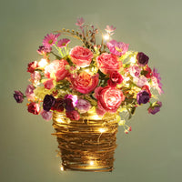 Artificial Peony Rose Garland for Wedding Decoration, Thanksgiving Faux Vine Silk Flower Wreath Door Wall Decor