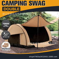 Inflatable Tunnel Tent for 3-5 People, Thickened Waterproof Large Capacity Camping Tent